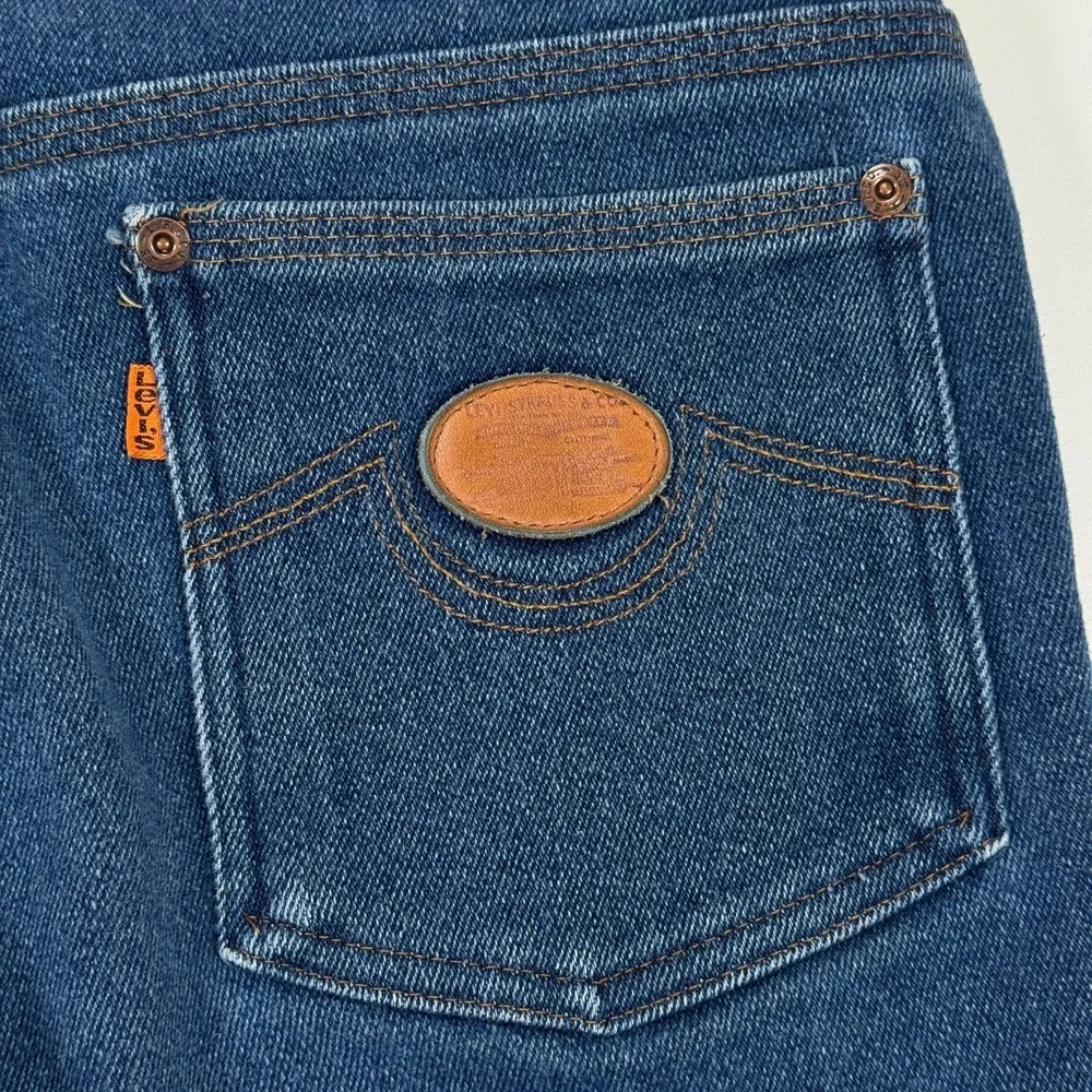 VTG Levi's Orange Tab Jeans Mens 34x28 Blue Flare Denim Talon USA Skosh 90s 549